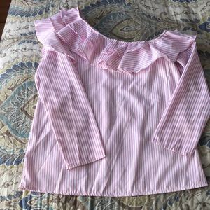 2/$15 Long sleeve angled off one shoulder shirt